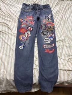 ヒステリックグラマー　リバーシブルダメージジーンズ風スウェット ヒステリックグラマーREBEL ROCK柄リバーシブルスウェットパンツ 2way