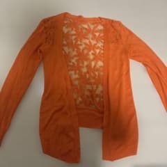 バックレース 長袖カーディガン オレンジのサムネイル