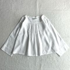 極美品 ハバーサック Bshop リネン100 ブザムシャツ 24SS ブラウス 美品 ハバーサック Bshop リネン100ギャザーブラウス プルオーバー
