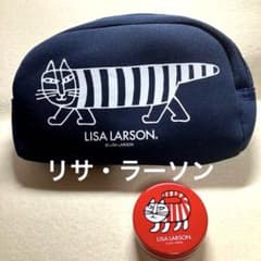 美品　LISA LARSON マイキーポーチ　ネイビー　ベイビーマイキーミニ缶