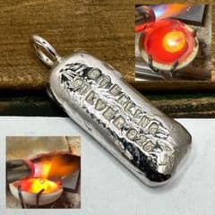 銀原価スタート【銀塊】一点物インゴット SILVER 925刻印 21,7g白F