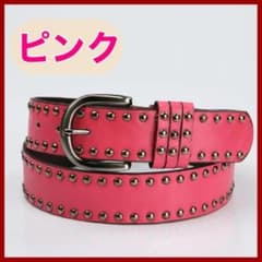 スタッズベルト ピンク ダブル Y2K ロック パンク グランジ 韓国 男女