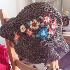 夏用、花刺繍帽子 used 海ちゃんさん専用のサムネイル