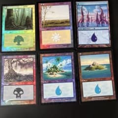 MTG 基本土地カード Foil 6枚セット※白かけ、汚れ、スレ有のサムネイル