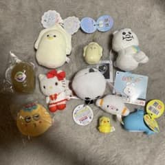 ぬいぐるみセット　キティ、んぽちゃむ、なまかき、シマエナガ、キウイ、さくらももこのサムネイル