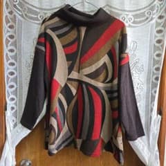 幾何学模様 ハイネック チュニック 長袖 Mサイズのサムネイル