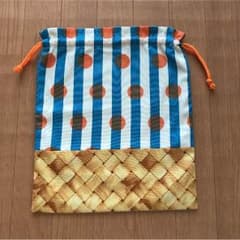 お着替え袋 ハンドメイド 巾着 入園準備 入学準備 ストライプ ドットのサムネイル