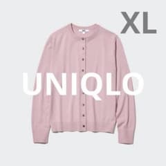 美品UNIQLO ユニクロ メリノクルーネック カーディガン ピンクのサムネイル