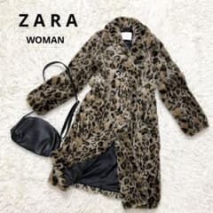 ZARA WOMAN ヒョウ柄 フェイクファーロングコート ザラ レディース 