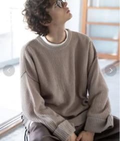 shiki tokyo オーバーサイズサイドレースステッチニットのサムネイル