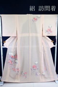 訪問着 絽 夏着物 薄桃色 花文様 身丈161cm 裄丈62.5cm 正絹 - メルカリ