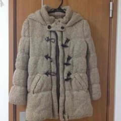 ダウン コート ダッフル ベージュ ツィード ラメ入り 未使用 タグなしのサムネイル
