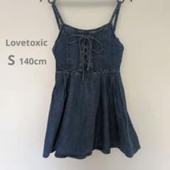 Lovetoxic デニム レースアップ キャミワンピース インディゴ Sのサムネイル