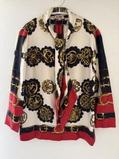 ⭐︎HERMES エルメス⭐︎ 総柄 シャツ スカーフデザイン 脱着可2way 