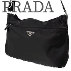 PRADA プラダ ナイロン ショルダー テスート 黒 白タグ 三角プレート