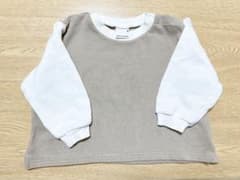 petit main トレーナー　ベージュ　バイカラー　男の子　女の子　裏起毛のサムネイル
