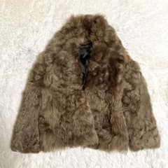 カラクールラム コート 艶やか 毛皮 リアルファー ビッグカラー 女優襟