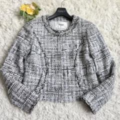 美品♡ルネ ノーカラージャケット マリアケント ダブルジップ ビジュー 