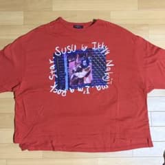 SUSU by Ikkyu Nakajimaプリント Tシャツ赤 オーバーサイズのサムネイル