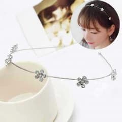 カチューシャ 髪飾り キラキラ かわいい　ヘアーアクセサリー ヘッドアクセ 花柄のサムネイル