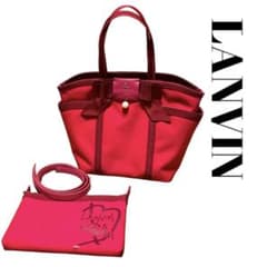 LANVIN 鞄 バッグ ピンク リボン ショルダー トートバッグ リボン 
