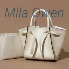 Mila Owen 로고 엠블럼 디자인 핸드백 토트 백