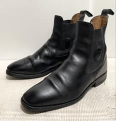 De Niroサイドゴアブーツvibram40レザー黒スクエアトゥビブラムソール 