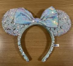 ミニー　カチューシャ　スパンコール 青 水色のサムネイル