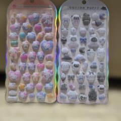 コットンパフィシール　ハローキティと動物 2シートセットのサムネイル