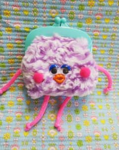 【ハンドメイド】カラフルポップ キョロちゃん がま口財布 ポーチ 動眼④のサムネイル