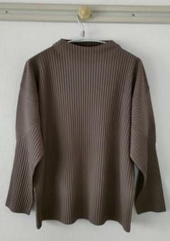 24SS HOMME PLISSE プリーツ モックネック カットソー ブラウン - メルカリ