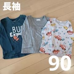 長袖Tシャツ 3枚セット 90cm 車 虫のサムネイル