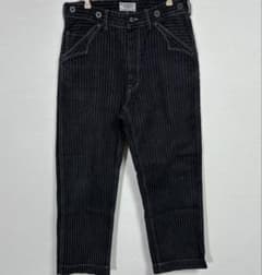 schott オールドヒッコリーデニム ブラック 32 ウォバッシュパンツ