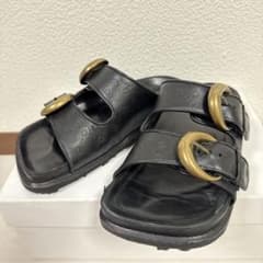 Marine Serre レザー ダブルストラップ ムーンバックルサンダルのサムネイル