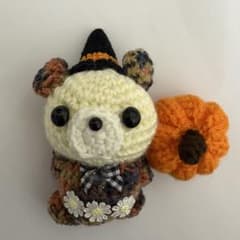 ハンドメイド あみぐるみ ハロウィン くまさん
