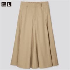 panda様専用✳︎UNIQLO コットンツイルフレアスカート ベージュのサムネイル
