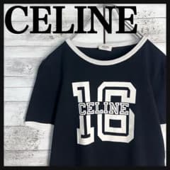 【美品・人気デザイン】セリーヌ　インフルエンサー着用 リンガーtシャツ　黒 美品・人気デザイン】セリーヌ インフルエンサー着用 リンガーtシャツ