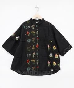 162601：花刺繍×コットンレース×シアー 異素材シャツ - メルカリ