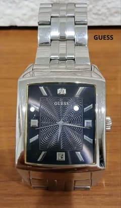 GUESS/スクエアフェイス腕時計/電池交換済み令和8年5月4日/動作正常 