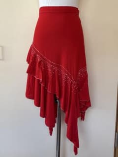 【美品】赤 ダンス スカート レッスンウェアのサムネイル