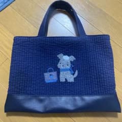 ファミリア× ピオヌンナル ミルク 犬刺繍 レッスンバッグ トートバッグ