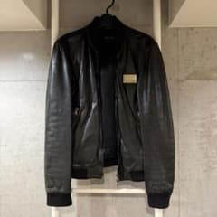 DOLCE & GABBANA ブラックレザー ジャケット Size 44のサムネイル