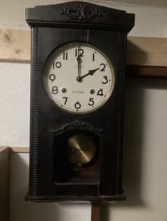 国産八角 鋲付 柱時計 古時計 振り子 アンティーク時計 レトロ 精工舎