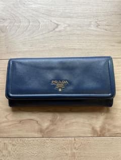 PRADA サフィアーノレザー 長財布 ネイビー - メルカリ