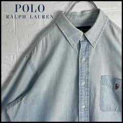 【90s Polo RalphLauren】シャンブレー ボタンダウンシャツ Lのサムネイル