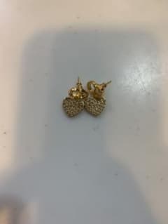 コ*ー様 Dior ディオール ハート ラインストーン ピアス ゴールド