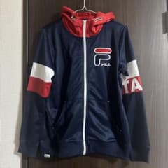 FILA フルジップフーディ ネイビー/レッドのサムネイル