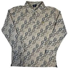 美品ウノピュウゴルフ1piu1uguale3GOLFロゴ長袖ポロシャツベージュ6