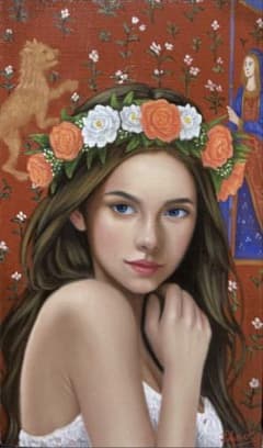 油彩画 人物と花の印象派風 油彩画 人物と花の印象派風 | ¡Compre en Mercari de Japón! El | Buyee