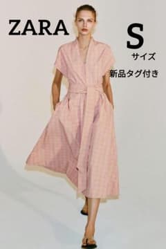 ZARA チェック柄ポプリンワンピース ZW COLLECTION Sサイズ - メルカリ
